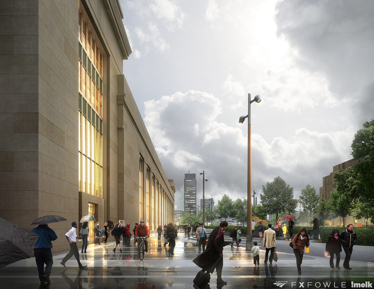 30th Street Station Plaza concept by FXFOWLE, !melk, and Arup. Courtesy of FXFOWLE.