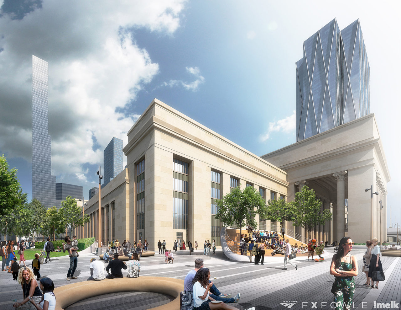 30th Street Station Plaza concept by FXFOWLE, !melk, and Arup. Courtesy of FXFOWLE.