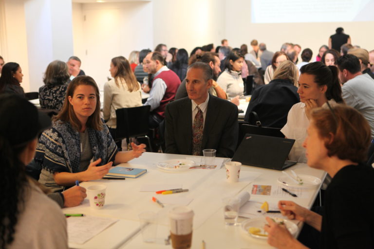 Over a “working lunch,” attendees participated in a dynamic workshop session to generate ideas and strategies for creating quality active spaces across New York City. Credit: Center for Architecture.