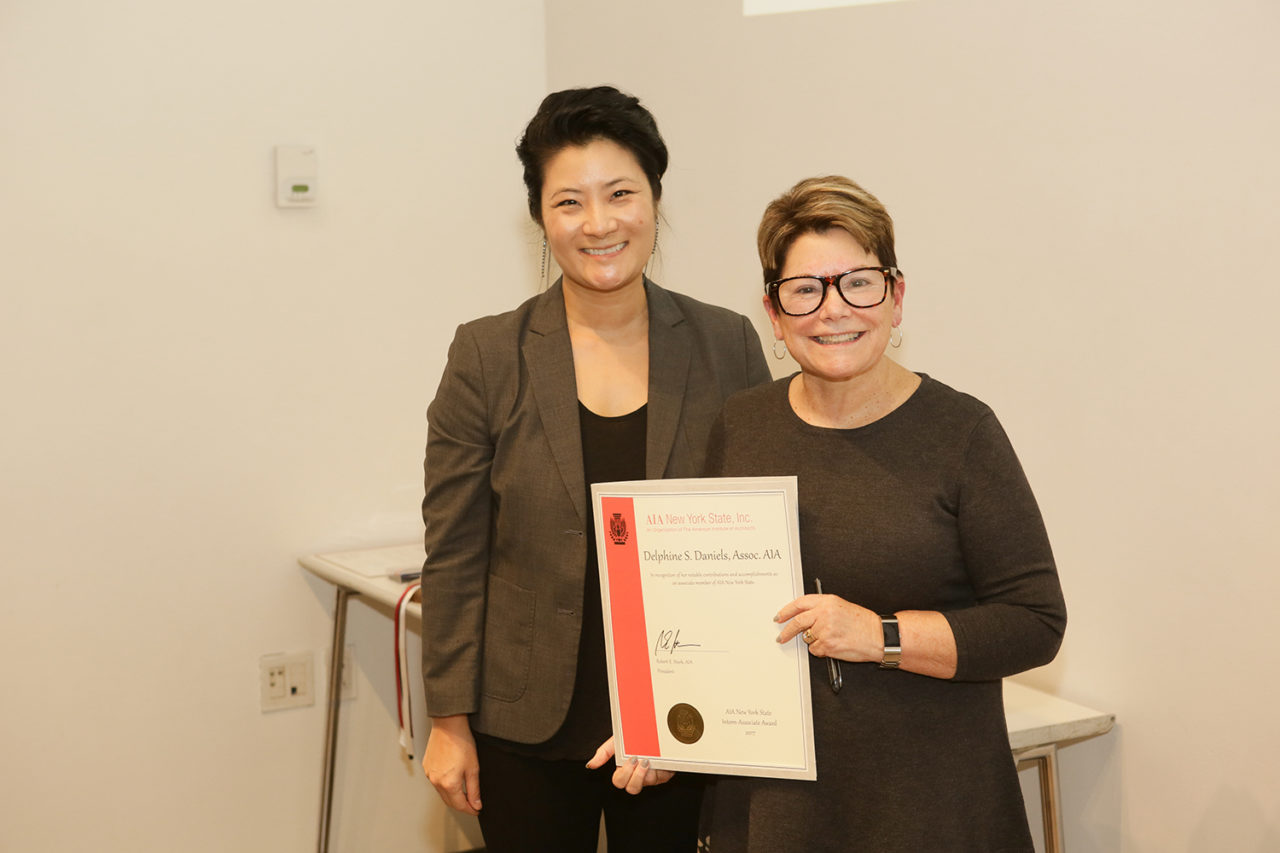 Intern Associate Award: Delphine Daniels, Assoc. AIA, Director of Marketing and Business Development, ROGERS PARTNERS Architects+Urban Designers; Co-chair, AIANY Marketing and Communications Committee. Credit: Sam Lahoz