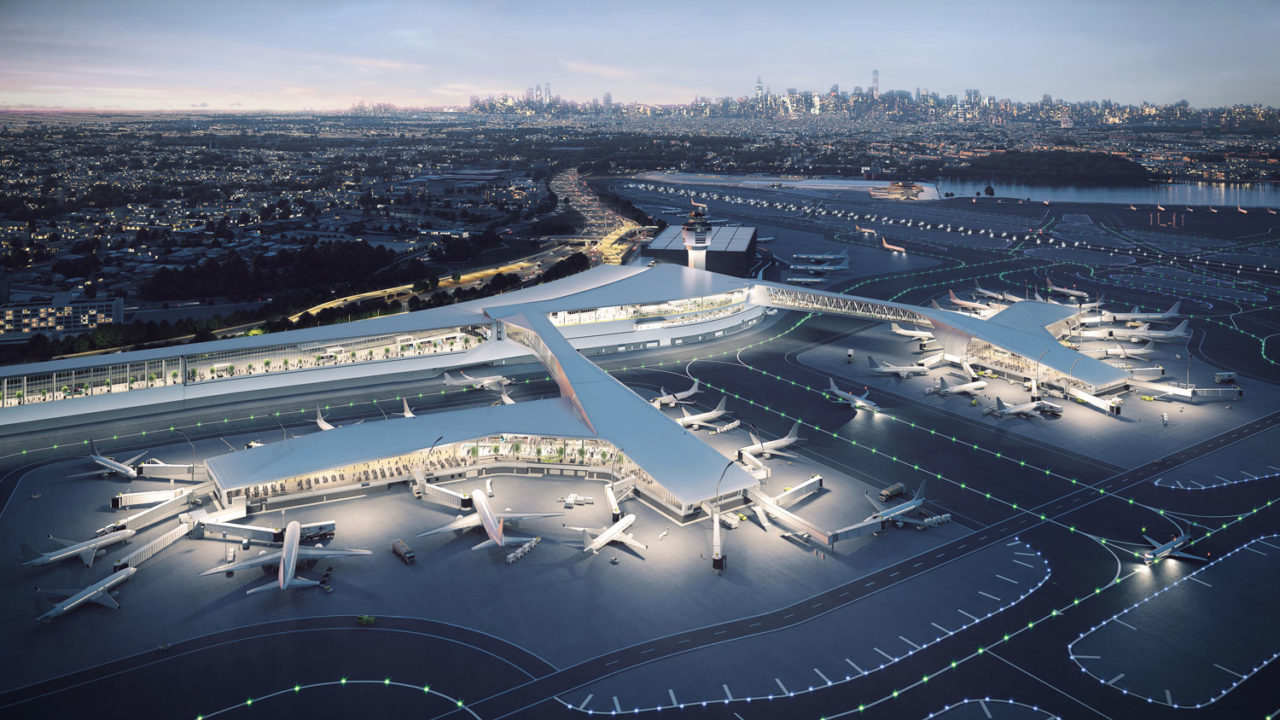 HOK is part of the design joint venture for LaGuardia Gateway Partners, the public-private partnership selected to design, build and operate LaGuardia Airport's Central Terminal B. Credit: HOK and WSP.