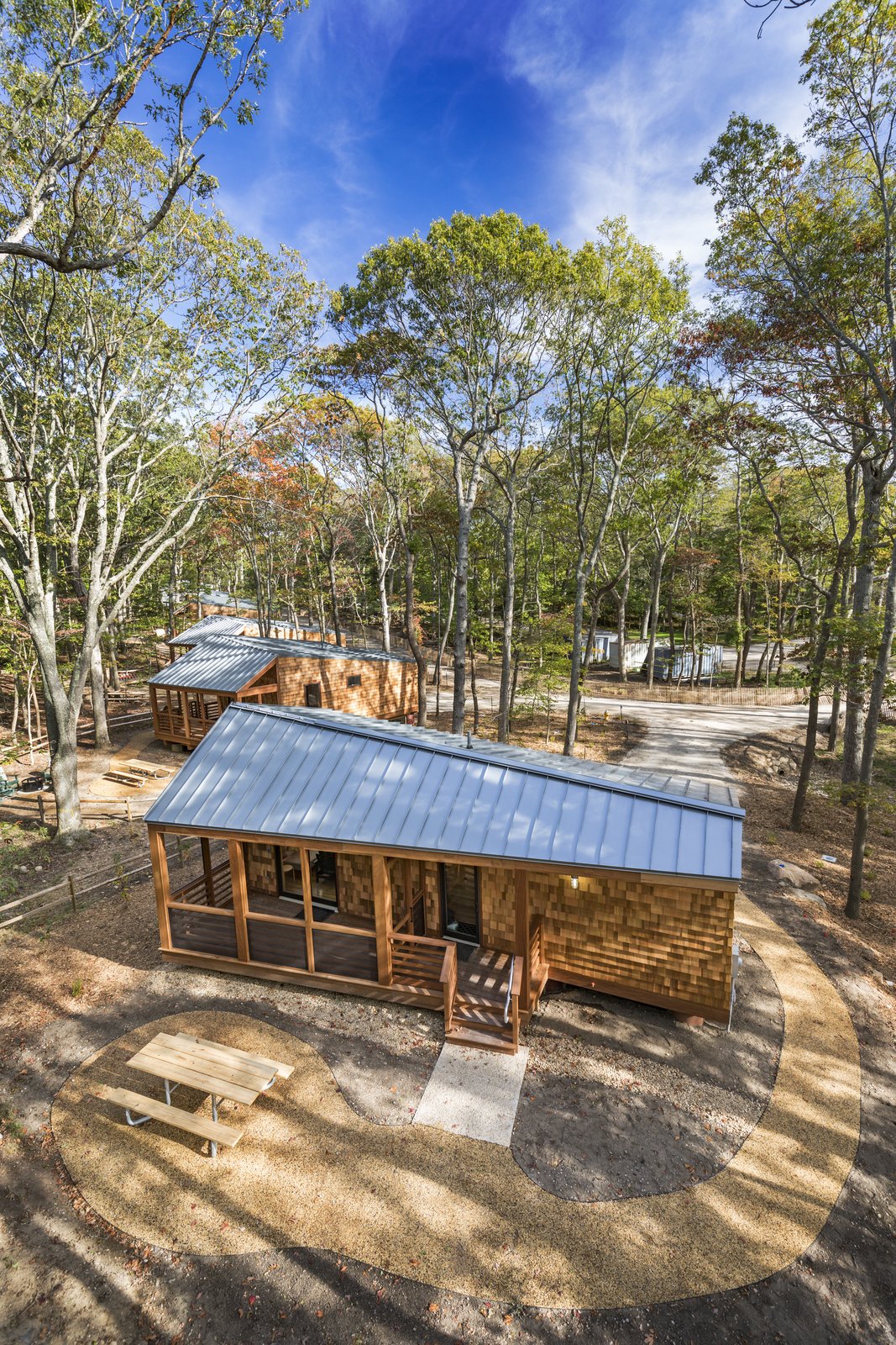 NYS Parks cabins by WXY. Credit: Albert Vecerka/ESTO.