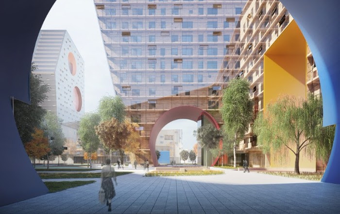 Tushino Mixed-Use Project by Steven Holl Architects with Art-group Kamen. Credit: Steven Holl Architects/Art-group Kamen.