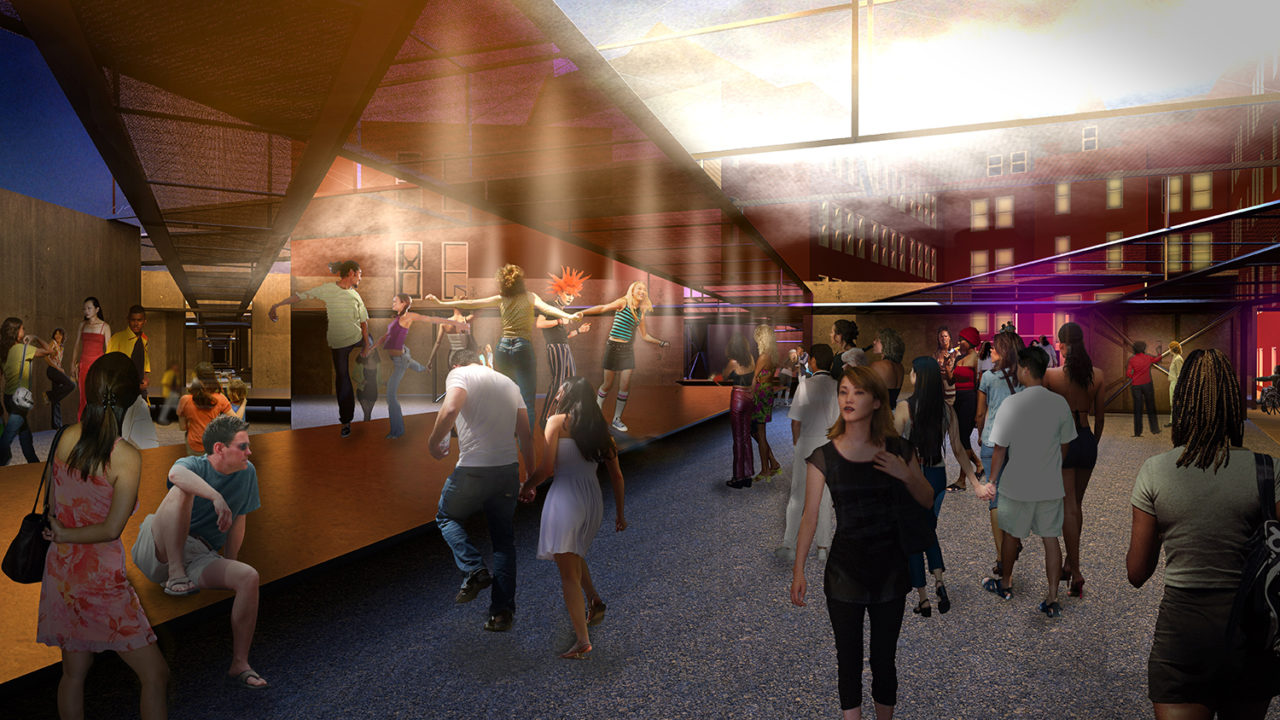 MoMA PS1 Young Architects Program winner Hide & Seek by Dream The Combine (Jennifer Newsom and Tom Carruthers) and Clayton Binkley.  