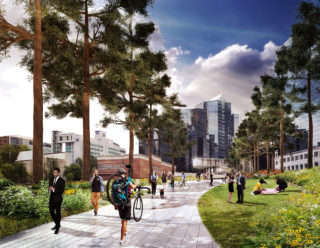 Project: Buckhead Park Over GA400. Architect: ROGERS PARTNERS Architects + Urban Designers. Local Architect: ASD | Sky. Landscape Architect: Nelson Byrde Woltz Landscape Architects.