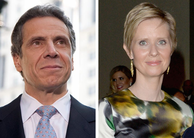 Andrew Cuomo photograph by Pat Arnow. Cynthia Nixon photograph courtesy of Yahoo News.