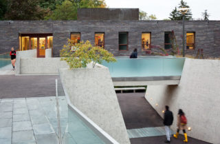 Project: Kim and Tritton Residence Halls, Haverford College. Architect: Tod Williams Billie Tsien Architects | Partners. Landscape Architect: Mathews Nielsen Landscape Architects. Photo: Michael Moran/OTTO.