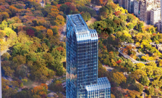 One57 Supertall Condominium Tower overlooking Central Park in New York, NY. Architects: SLCE Architects, Christian de Portzamparc. Photo: Evan Joseph.