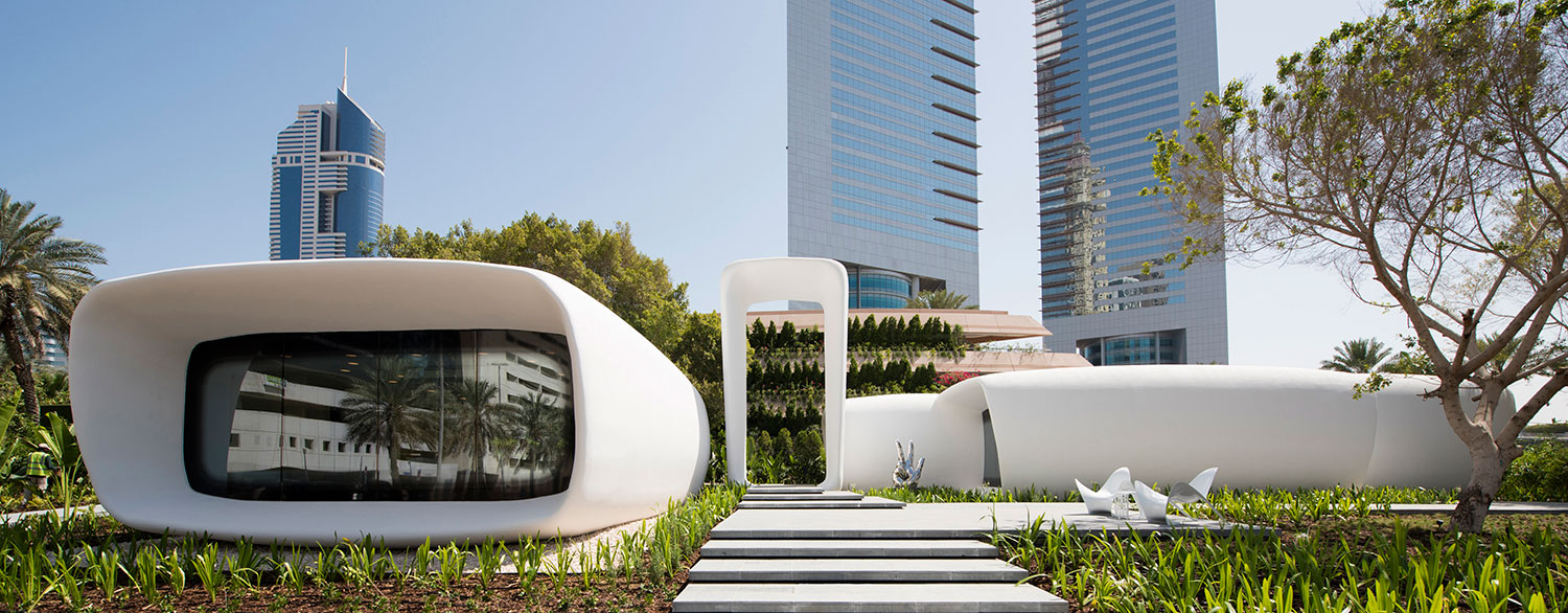 Exterior of Office of the Future, Dubai, United Arab Emirates. Architect/Designer: Gensler, Thornton Tomasetti. Photo: Dubai Media Office.