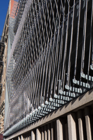 Delancey and Essex Municipal Parking Garage by Michielli + Wyetzner Architects. Credit: Paul Warchol.