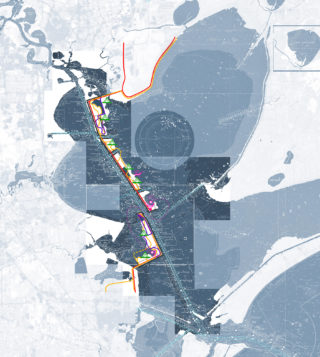 Houston-Galveston Area Protection System (H-GAPS) by ROGERS PARTNERS Architects + Urban Designers. Credit: Courtesy of ROGERS PARTNERS Architects + Urban Designers.