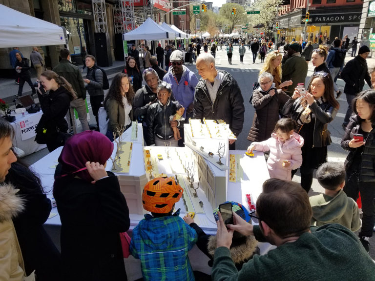 Interactive scale model of Broadway between 18th and 19th streets. Credit: Jeffrey Raven.