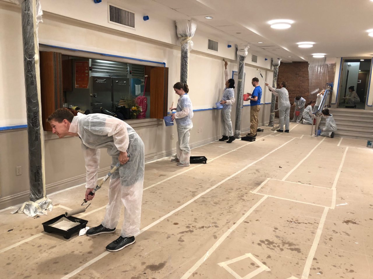 James Wagman Architect and their partners renovated the multipurpose room at the Church of St. Paul and St. Andrew with precision and care until it was unrecognizably bright and beautiful, with new lighting, paint, and finishes. Credit: Jacqueline Hanley.