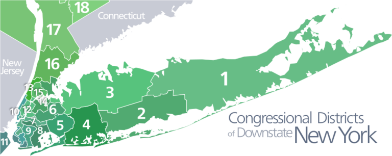 Congressional Districts of Downstate New York. Courtesy Wikimedia.