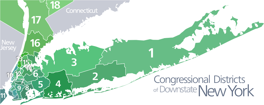 Congressional Districts of Downstate New York. Courtesy Wikimedia.