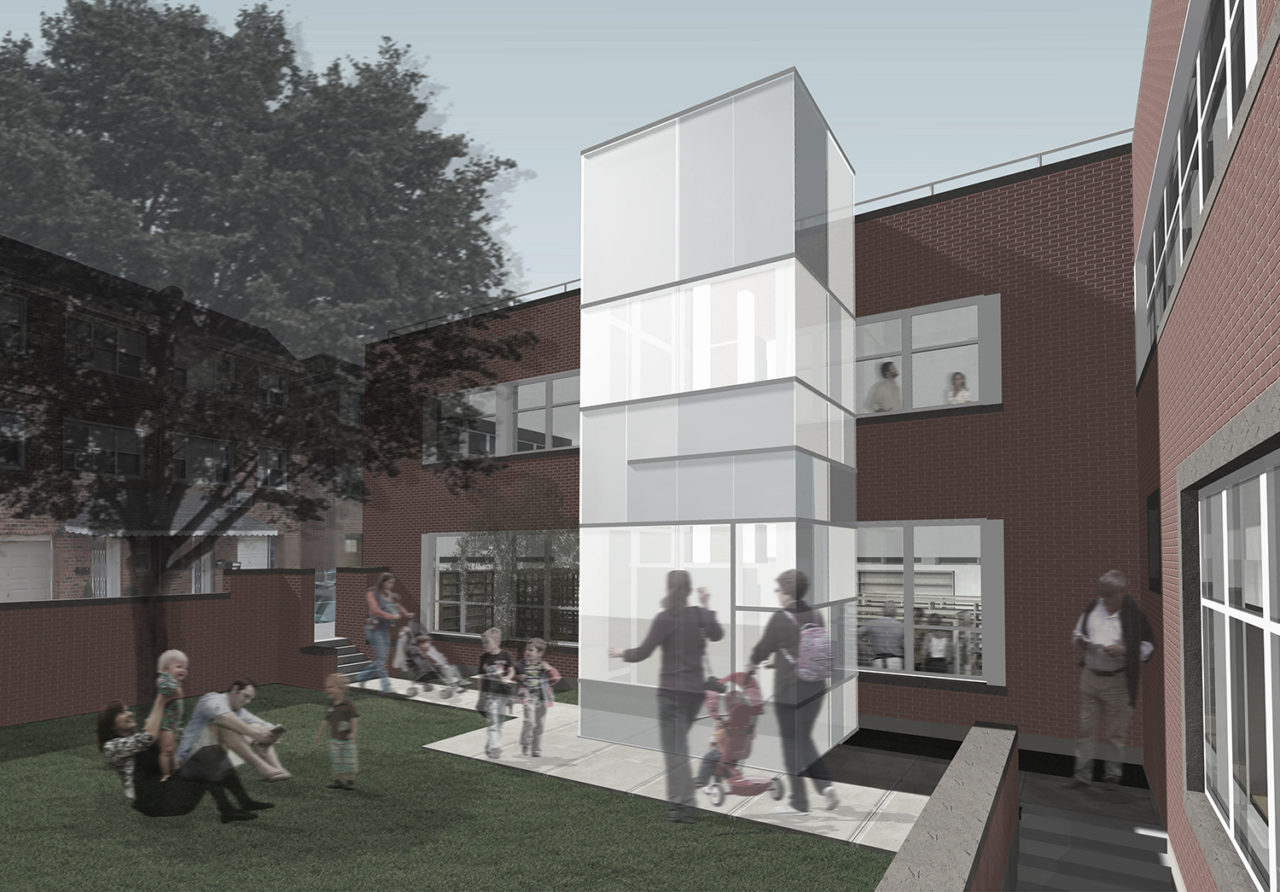 Queens Public Library Steinway Branch by Huff + Gooden Architects. Image credit: Huff + Gooden Architects.