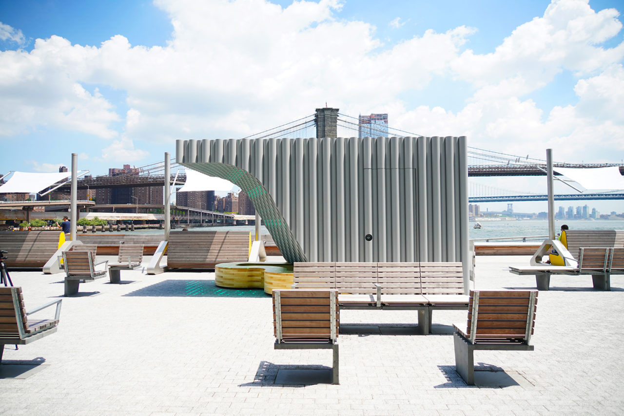 "Over/Under" kiosk by Woods Bagot. Image Credit: Luka Gavasheli