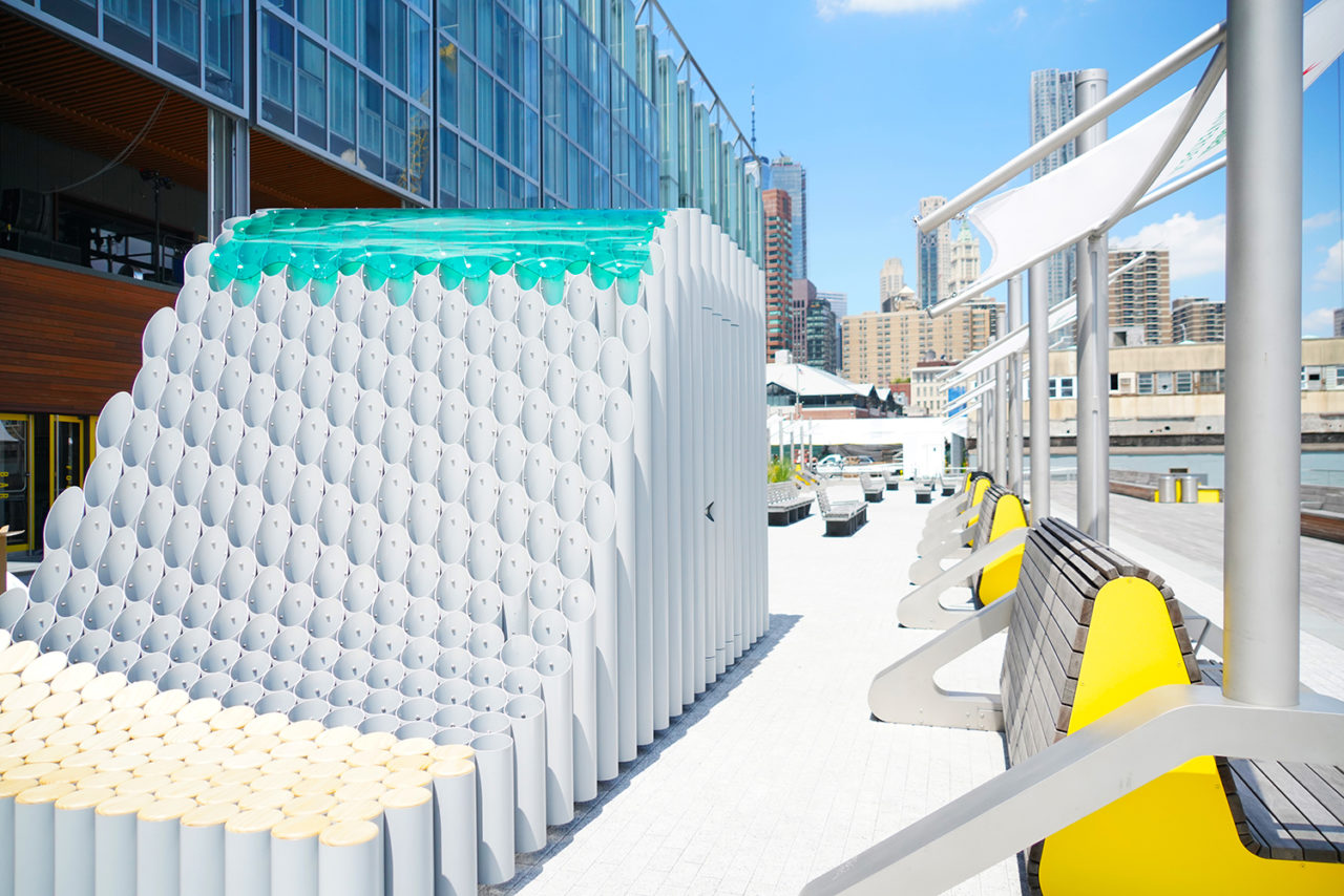 "Over/Under" kiosk by Woods Bagot. Image Credit: Luka Gavasheli