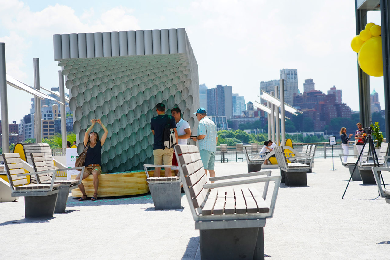 "Over/Under" kiosk by Woods Bagot. Image Credit: Luka Gavasheli