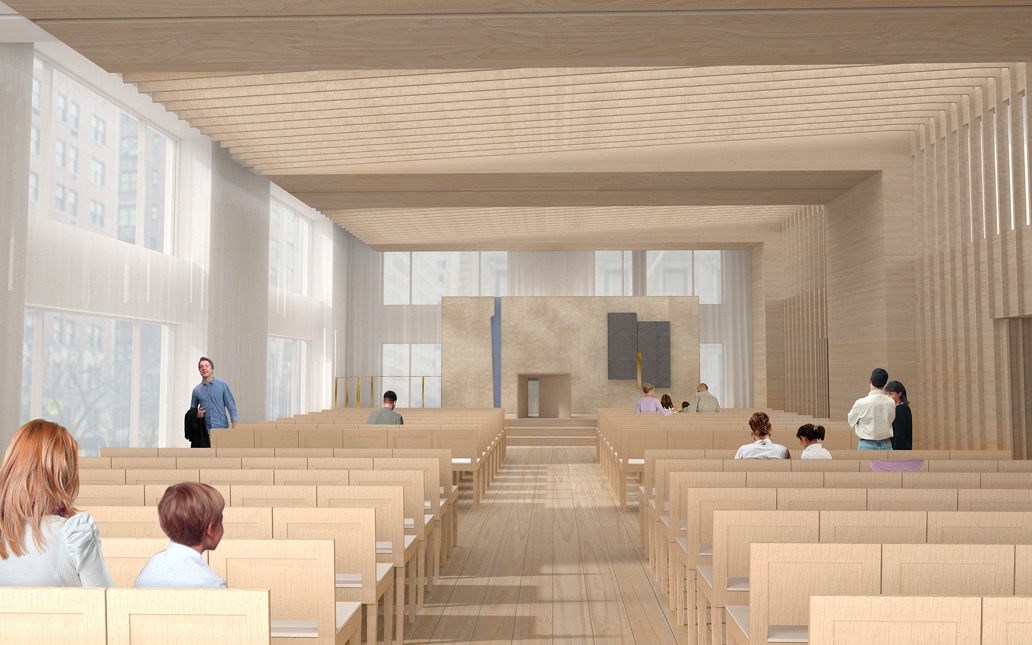 Park Avenue Synagogue renovation by Murphy Burnham & Buttrick. Image credit: Murphy Burnham & Buttrick.
