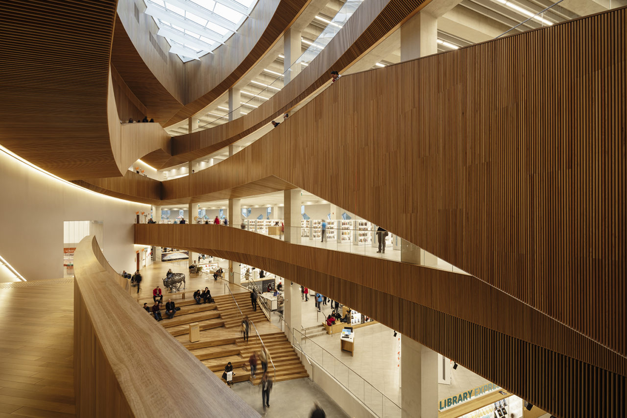 Central Library in Calgary by Snøhetta and DIALOG. Image credit: Michael Grimm.