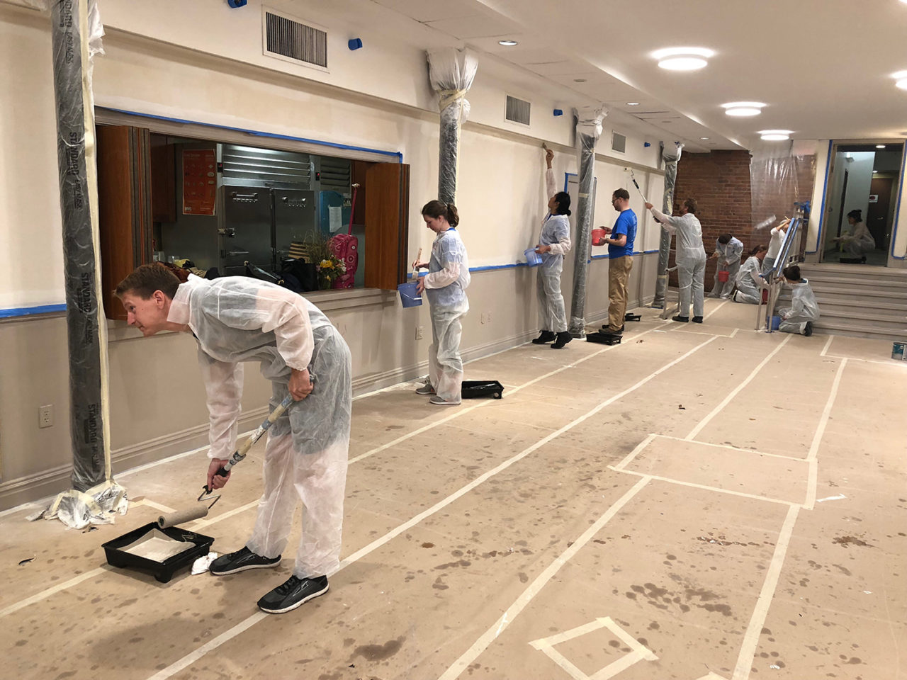 James Wagman Architect and their partners renovated the multipurpose room at the Church of St. Paul and St. Andrew with precision and care until it was unrecognizably bright and beautiful, with new lighting, paint, and finishes. Image credit: Jacqueline Hanley.