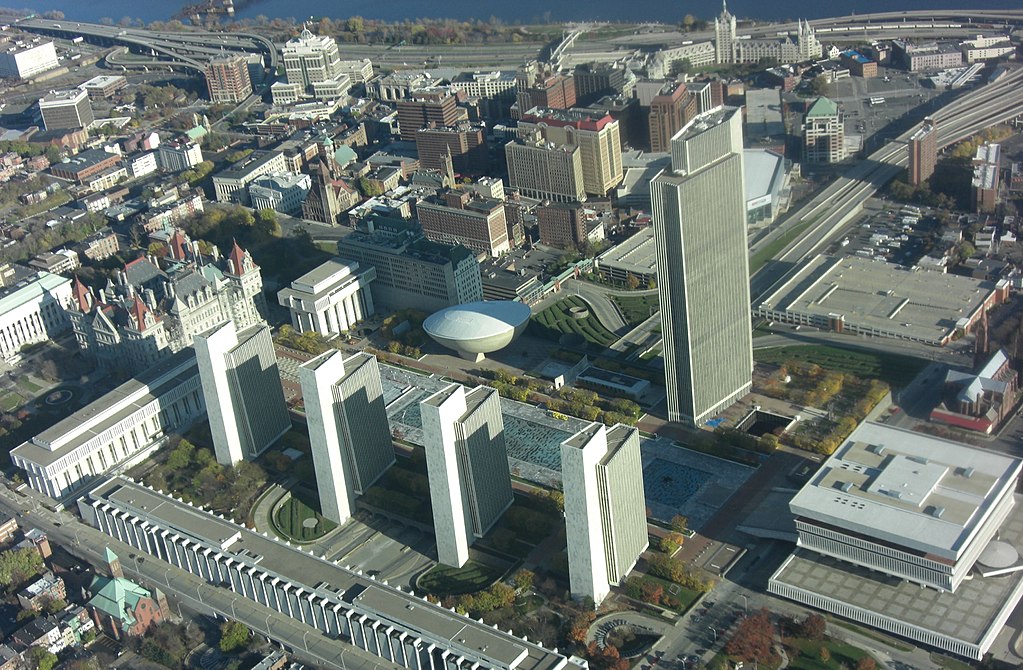 Empire Plaza, Albany. Courtesy of Wikicommons.