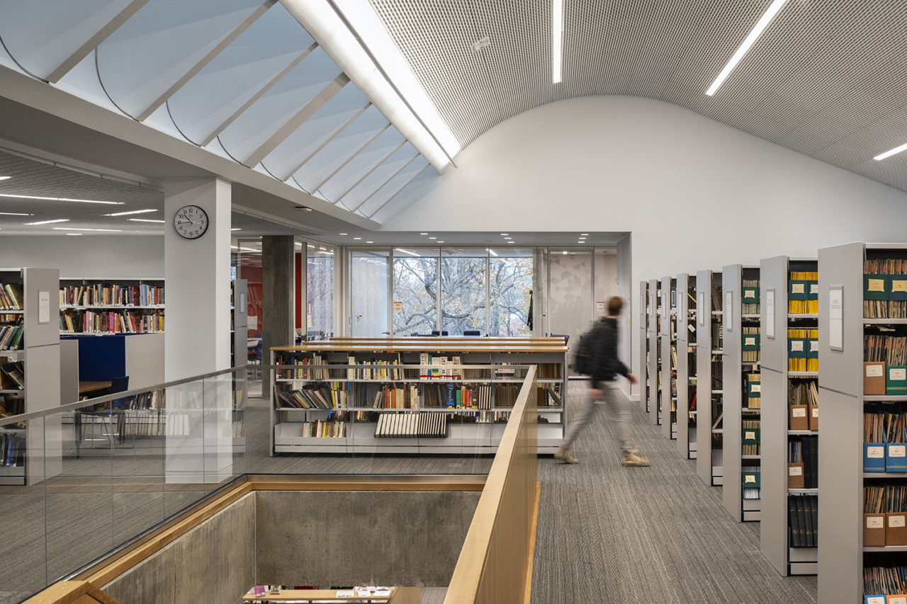 The Ethical Fieldston School's Tate Library by Architecture Research Office. Image credit: James Ewing.