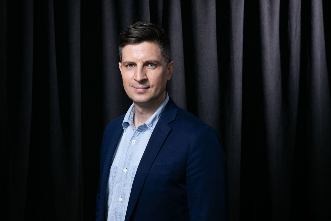 Jeremy Barbour of Tacklebox Architecture accepted an Interiors Merit award for Claus Porto New York. Photo: Sam Lahoz.