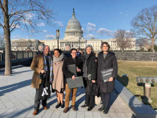 From left to right: Ben Prosky, Pascale Sablan, Adam Roberts, Kim Yao, and Hayes Slade on Capitol Hill. Photo: Ben Prosky.