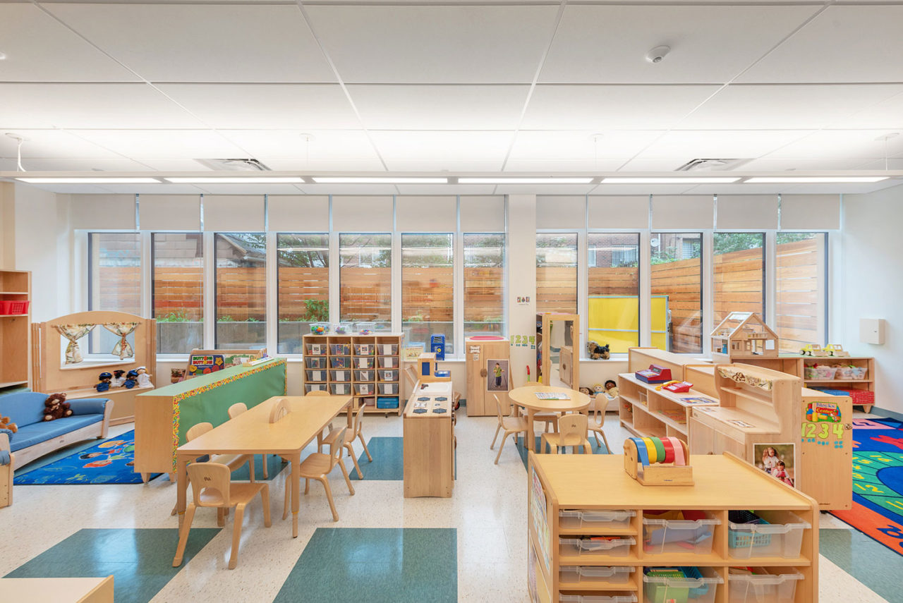 CTA Architects-designed interior of the Mosaic Pre-K within the HANAC building. Photo:Pericle Gheorghias/ CTA Architects.