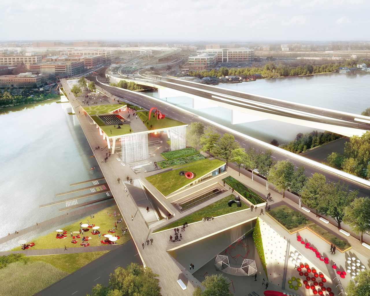 11th Street Bridge Park by OMA New York and OLIN. Image credit: OMA and OLIN.