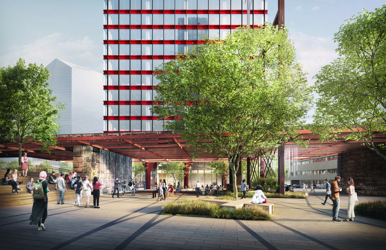 Schuylkill Yards East and West Towers by PAU. Image credit: PAU and SWA/Balsley.