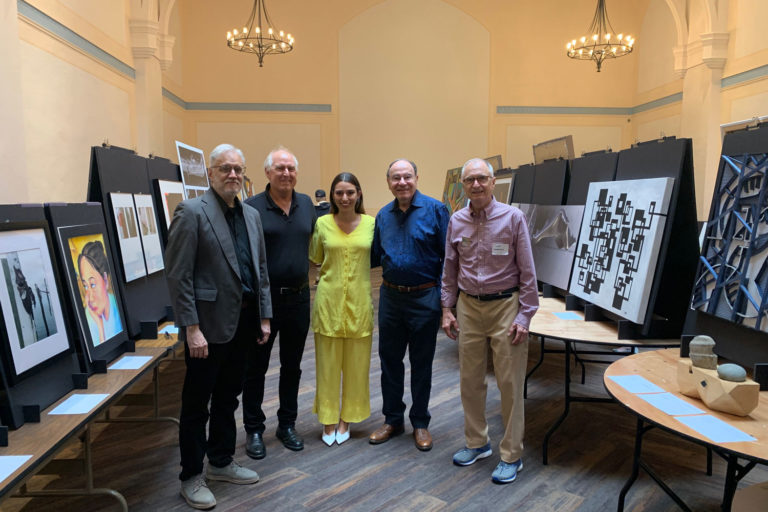 Left to right: Frank Moya, AIA; Steve Gifford, AIA; Sadie Rayne Wegner; Arnold Syrop; Hank Abernathy, AIA. Photo: AIA New York.