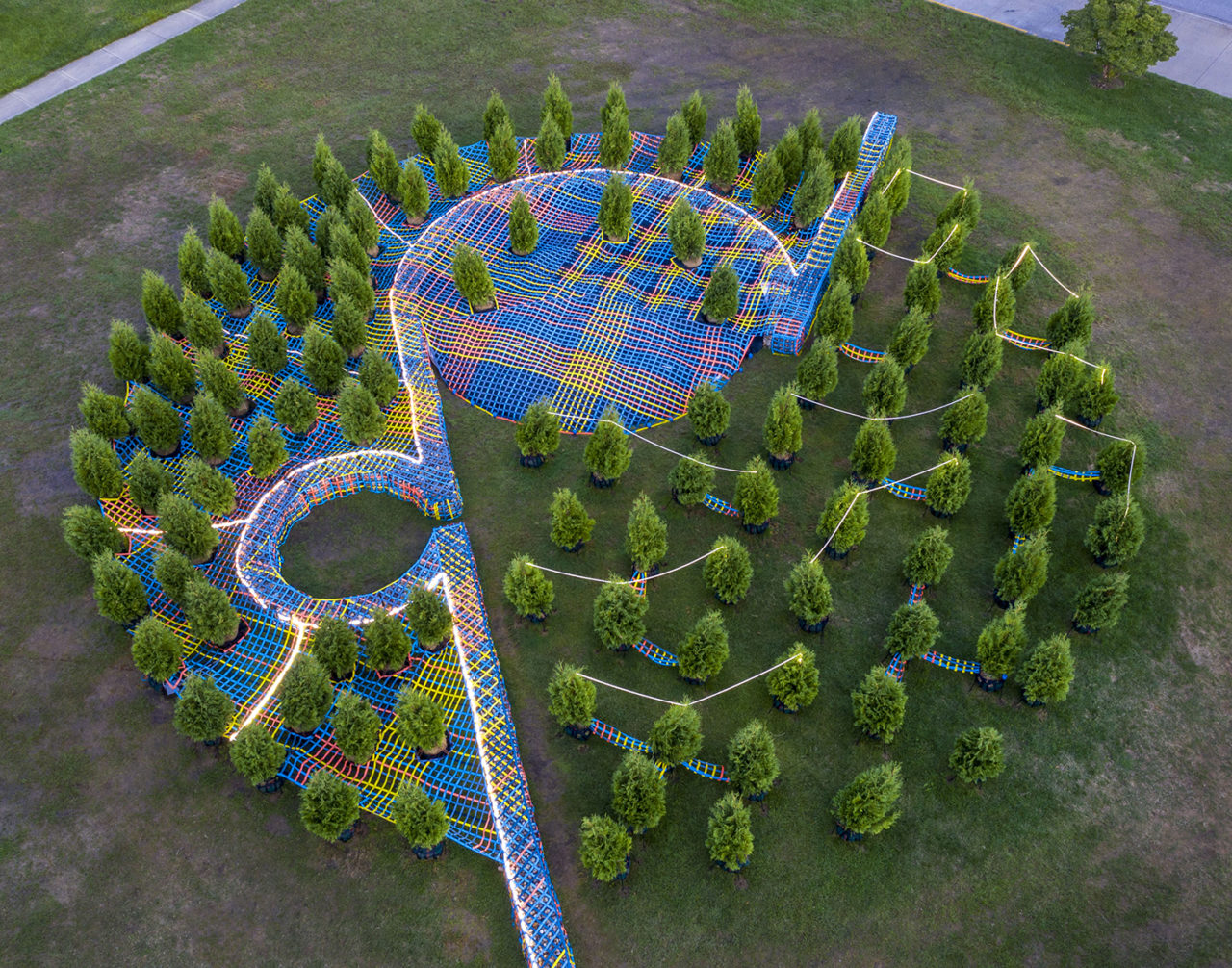 “Into the Hedge” at Exhibit Columbus by SO-IL. Image credit: Courtesy Hadley Fruit and Exhibit Columbus.