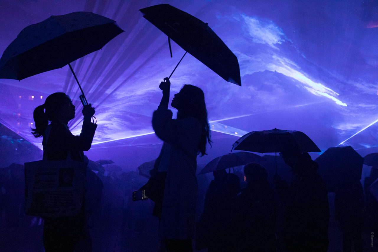 WATERLICHT by Studio Roosegaarde. Image credit: Sirin Samman / Columbia University.