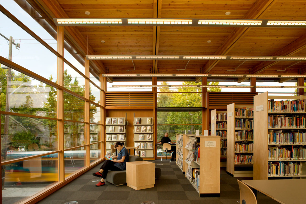 Montlake Branch Seattle Public Library, Seattle, WA, by Weinstein AU. Photo: Lara Swimmer.