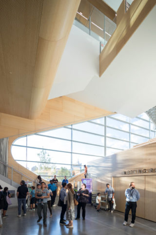 Architecture Merit Award: Hunters Point Library by Steven Holl Architects and Michael Van Valkenburgh Associates, in Long Island City, NY. Photo: Paul Warchol.