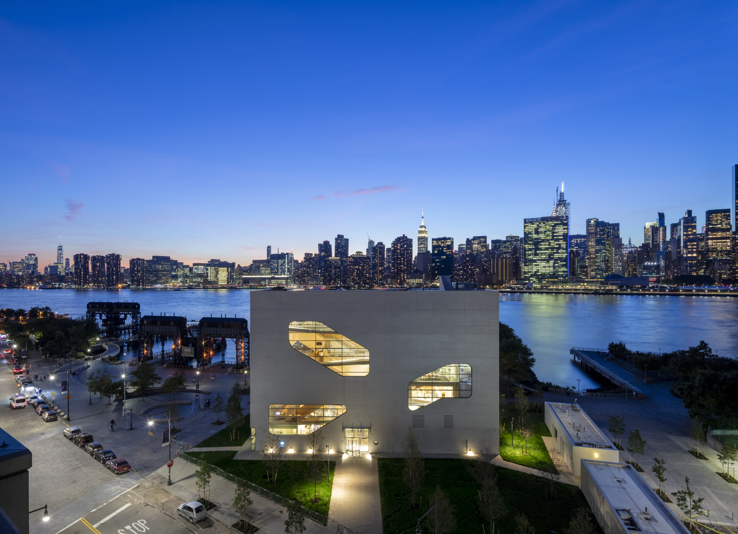 Merit Award: Hunters Point Library by Steven Holl Architects and Michael Van Valkenburgh Associates, in Long Island City, NY. Photo: Paul Warchol.