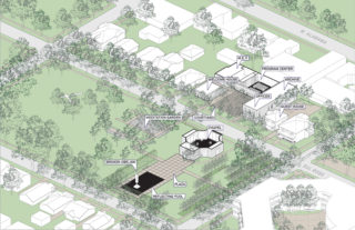 Projects Merit Award: A New Campus for the Rothko Chapel, by Architecture Research Office and Nelson Byrd Woltz Landscape Architects, in Houston, TX. Rendering: Architecture Research Office.
