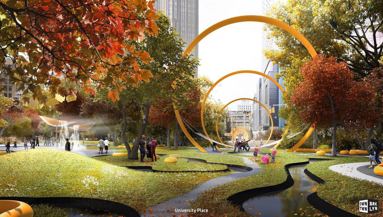 Downtown Brooklyn Public Realm Vision by WXY and BIG. Image credit: Downtown Brooklyn Partnership.