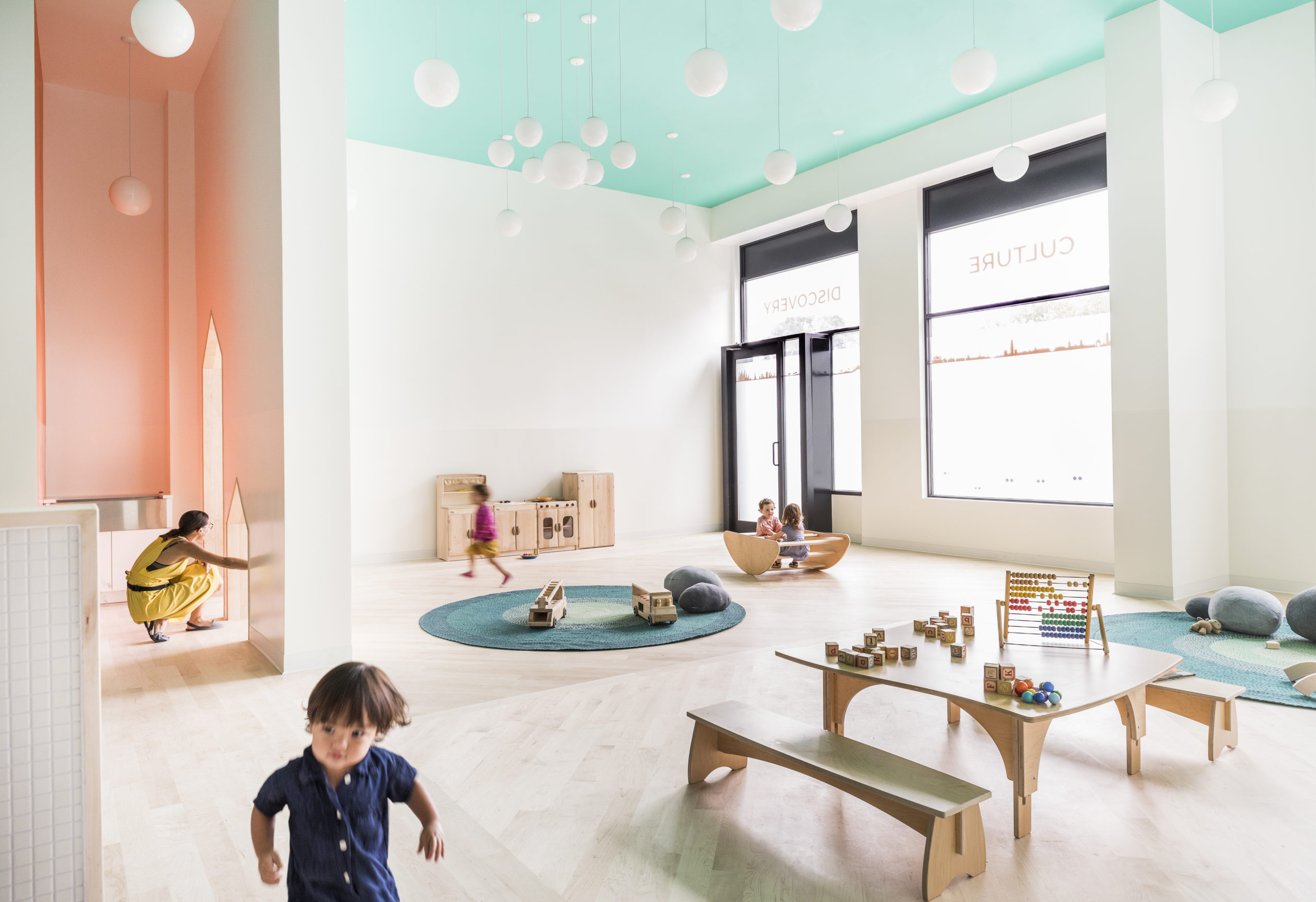 Interiors Honor Award: Mi Casita Preschool and Cultural Center by Barker Associates Architecture Office and 4|MATIV, in Brooklyn, NY. Photo: Lesley Unruh.