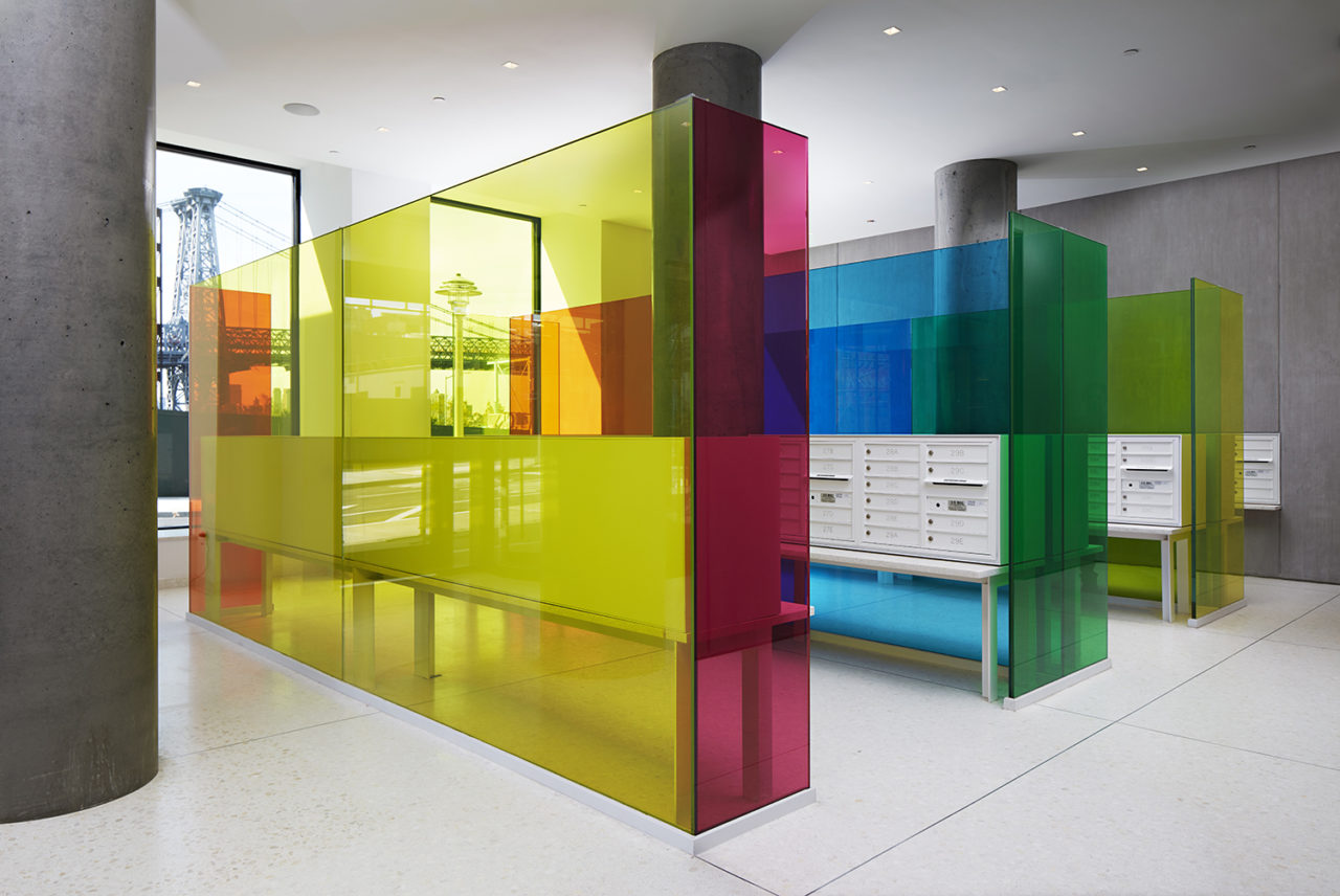 Color Cube Sensation installation by Robert Swain inside COOKFOX's One South First. Photo:  YaoZuLu/Robert Swain, Minus Space, and Two Trees.