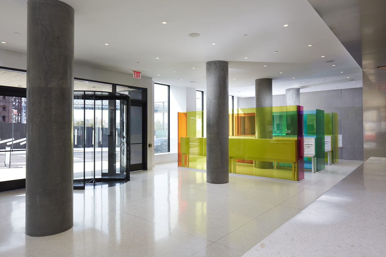 Color Cube Sensation installation by Robert Swain inside COOKFOX's One South First. Photo:  YaoZuLu/Robert Swain, Minus Space, and Two Trees.