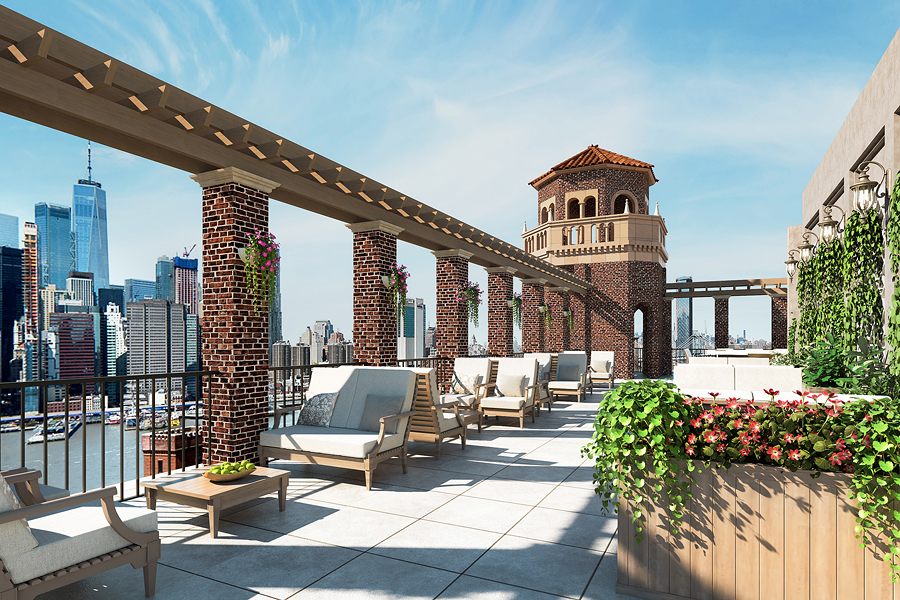 The Watermark at Brooklyn Heights by Montroy Demarco Architecture with interiors by Lemay + Escobar. Rendering: Montroy DeMarco Architecture and Lemay + Escobar.
