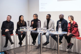 Left to right: Jurors Gary Hilderbrand, Lisa Iwamoto, Dina Griffin, Bryan C. Lee Jr., Kunlé Adeyemi, Mary Ann Lazarus.