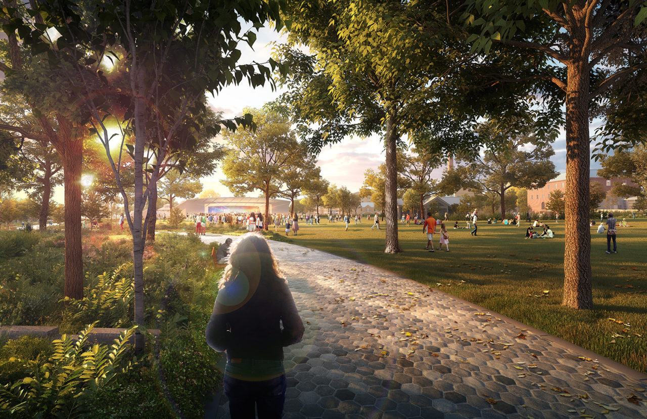 Snug Harbor Cultural Center and Botanical Garden Master Plan by Marvel Architects. Image:  Rendering by LiFang Technologies.