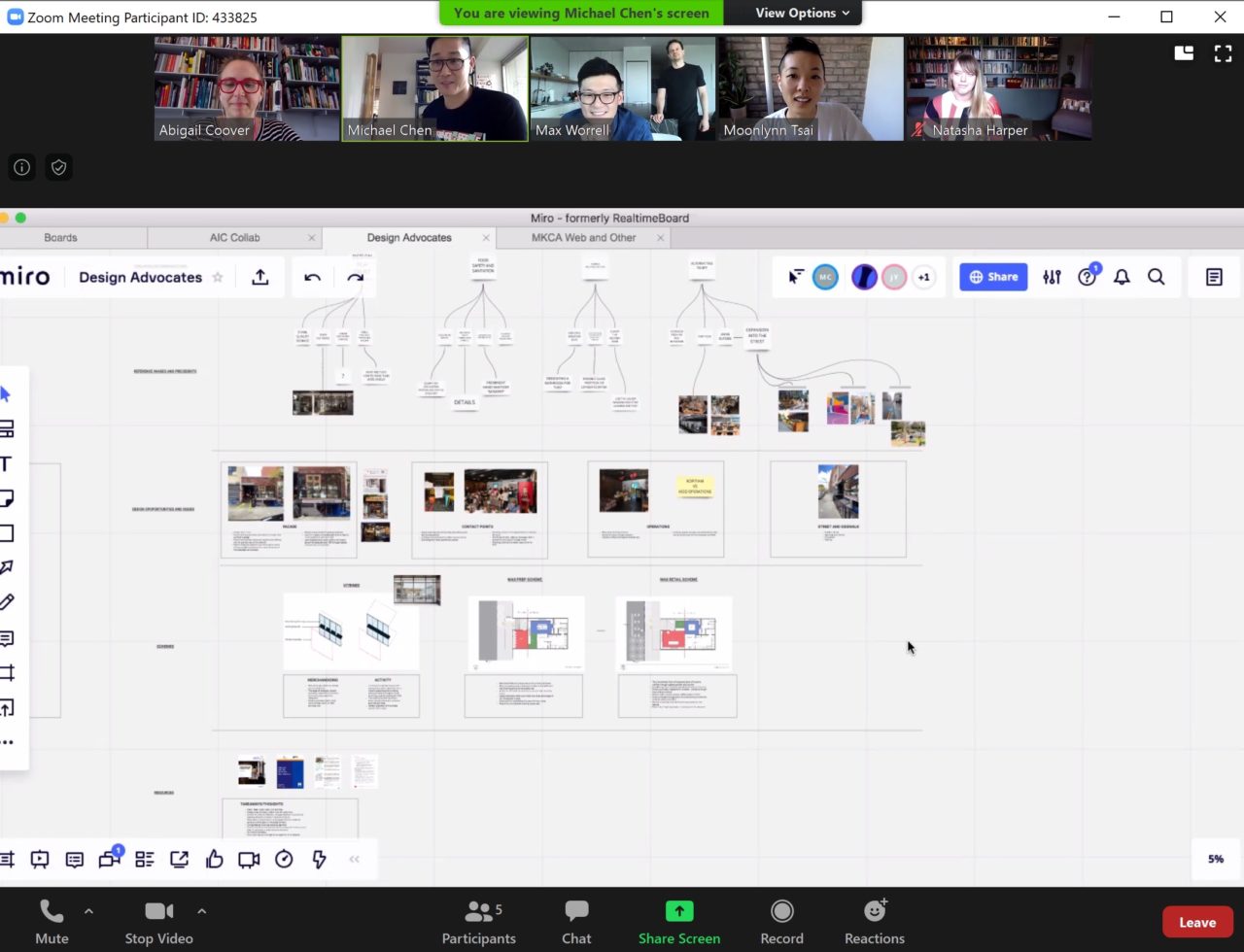 A remote client meeting with Kopitiam, including a digital design. Photo: Design Advocates.