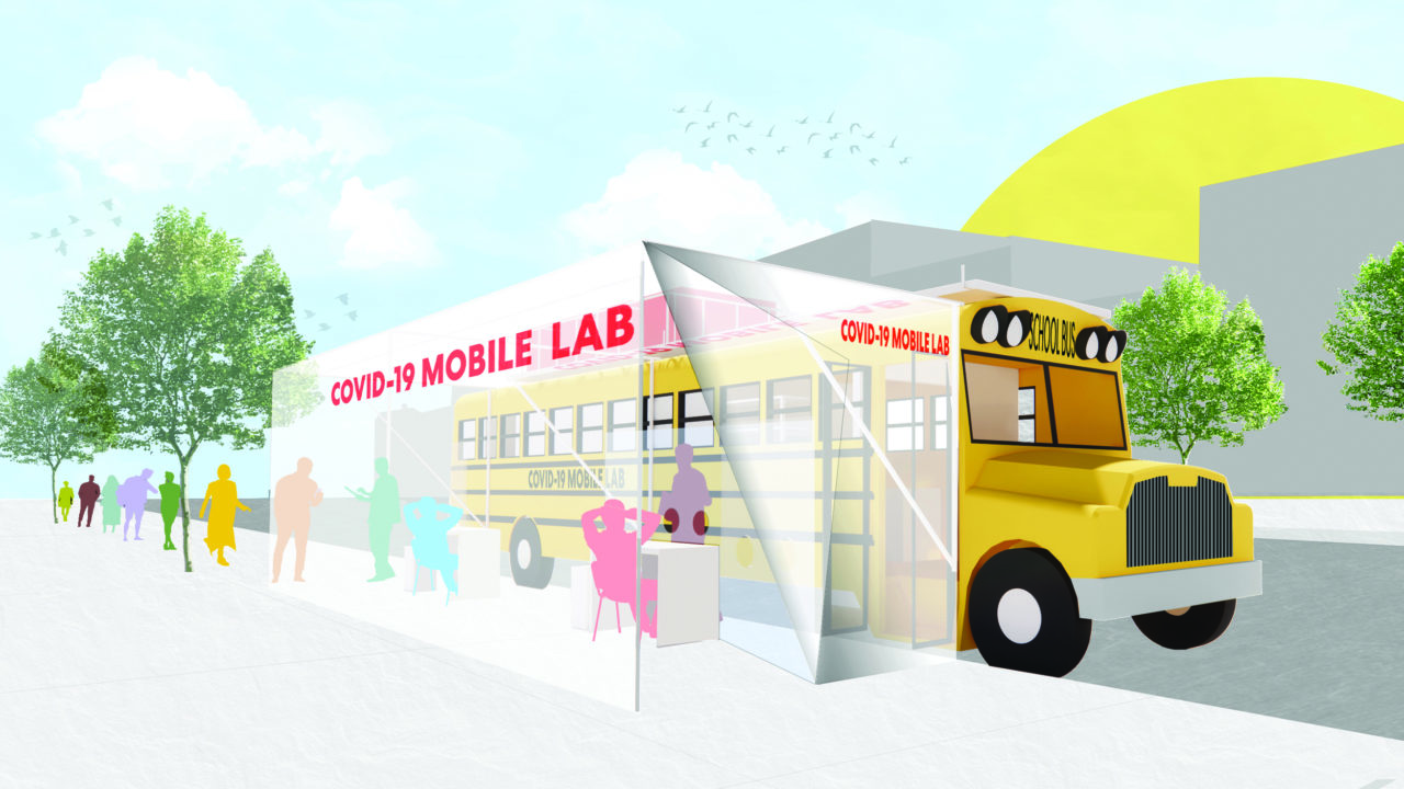 Mobile COVID-19 testing labs designed by Perkins and Will, Schmidt Hammer Lassen, and Arup. Photo: Perkins and Will.