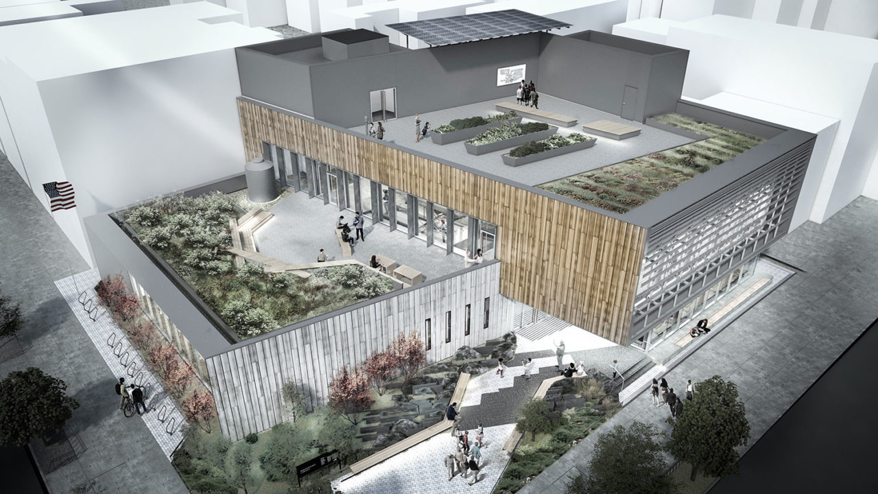 Greenpoint Library and Environmental Education Center, Brooklyn, NY. Image: Marble Fairbanks Architects.